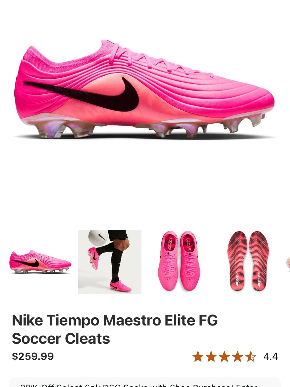 Nike Tiempo Maestro Elite FG Soccer Cleats - Hot Pink 8.5